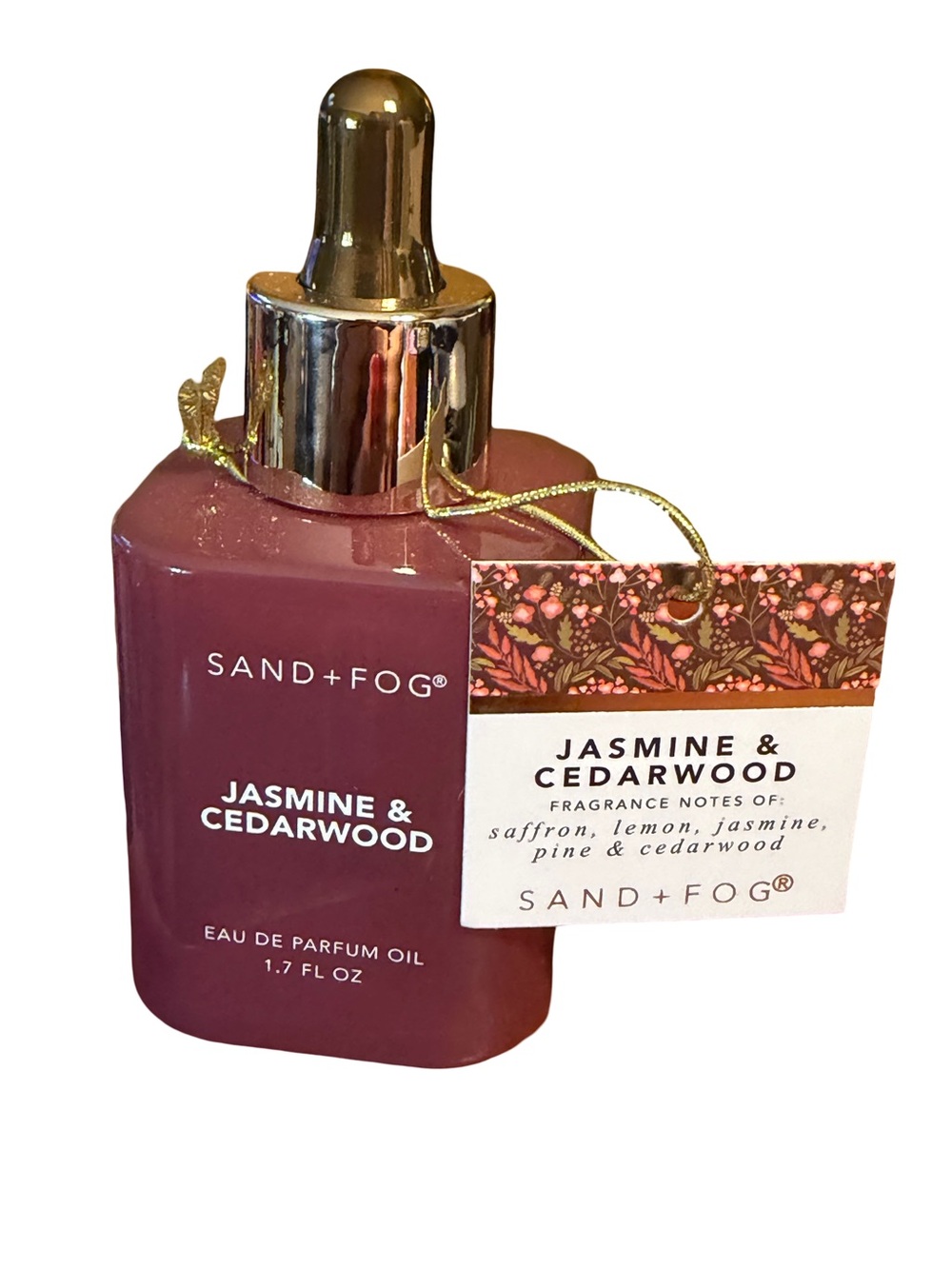 Sand + Fog NWT Jasmine & Cedarwood 1.7 Fl Oz Scented Oil with Dropper. - Picture 3 of 5